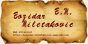 Božidar Miletaković vizit kartica